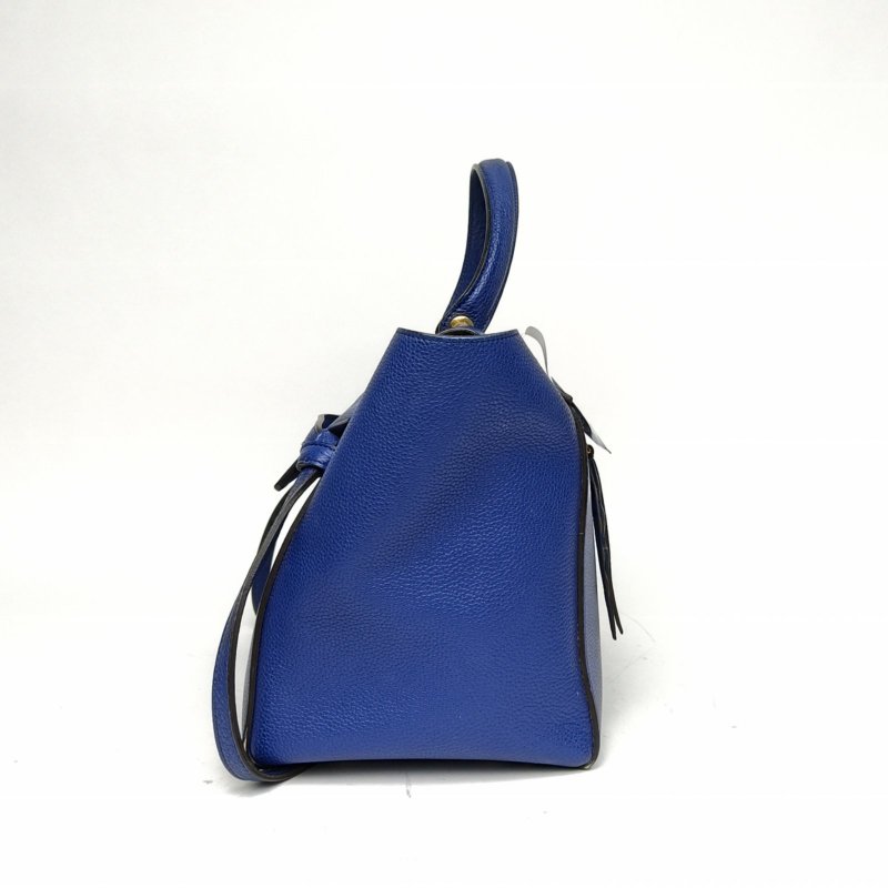 CELINE Belt鯰魚包Mini28藍色牛皮金扣肩背包-1