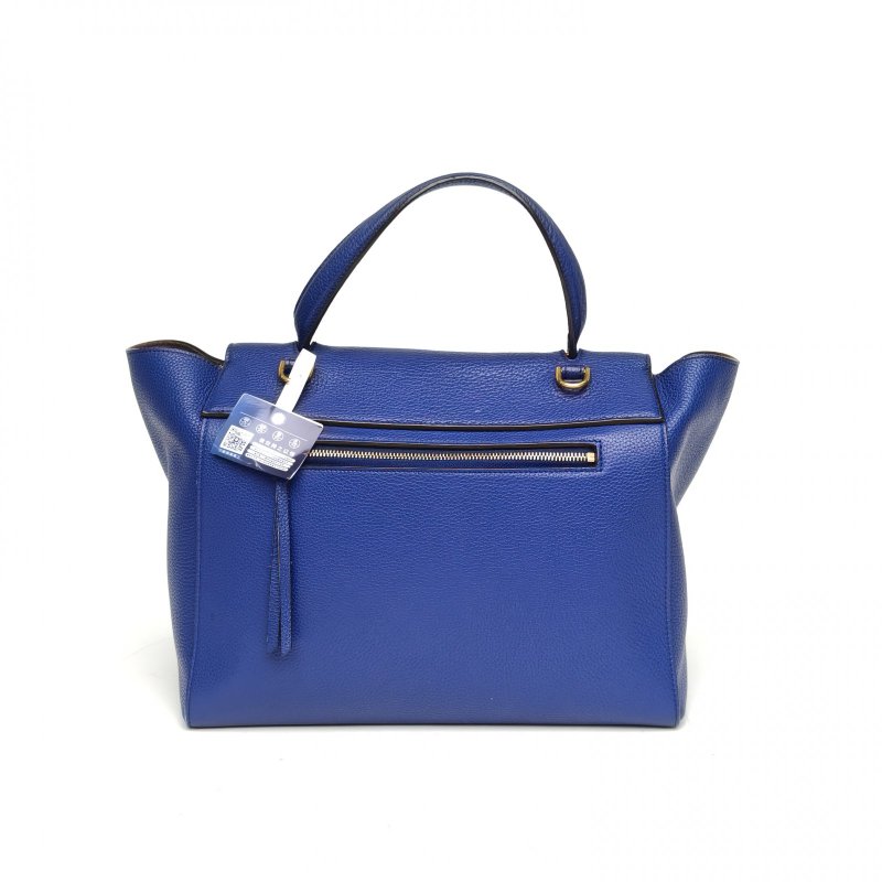 CELINE Belt鯰魚包Mini28藍色牛皮金扣肩背包-2