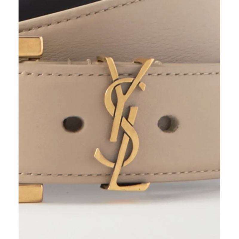 Saint Laurent 女士 MONOGRAM亮面盒形皮革方扣腰帶65 70 75 80 85 90 95 100碼3cm-3