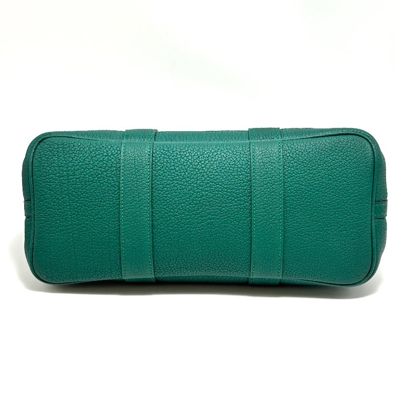 HERMES 帆布拼皮花園30手提包 30*21*14 98新配件盒子 塵袋 購證-4