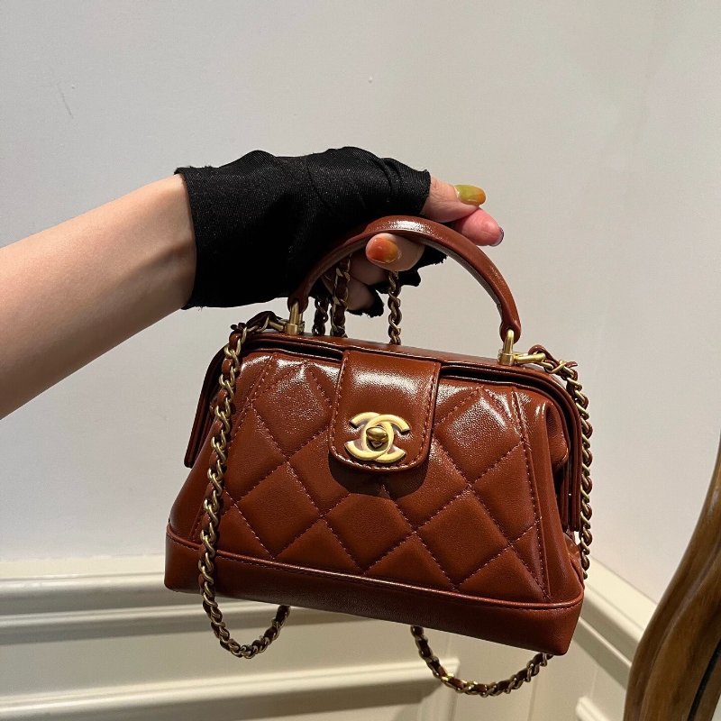 Chanel 24A焦糖色醫生包 芯片款18*12 99新配件塵袋-2