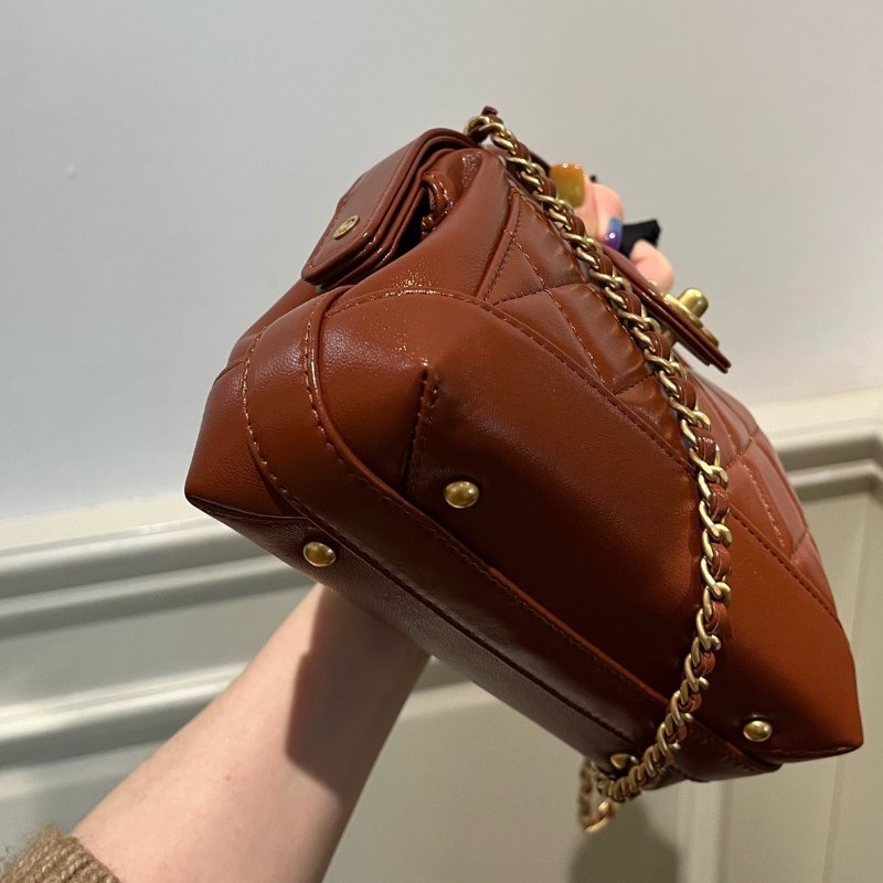 Chanel 24A焦糖色醫生包 芯片款18*12 99新配件塵袋-4