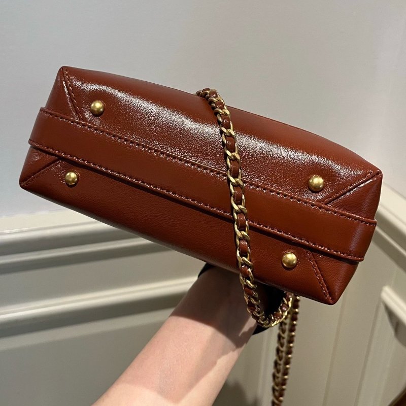 Chanel 24A焦糖色醫生包 芯片款18*12 99新配件塵袋-6