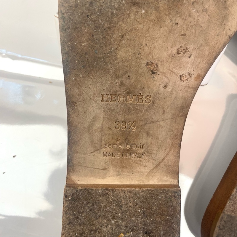 Hermes愛馬仕 白色平底拖鞋 39.5碼  有盒+塵袋-4