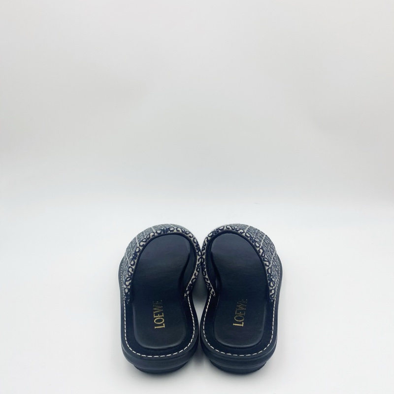 LOEWE 羅意威新款老花刺繡拖鞋 男女同款 平底39碼 已貼底 配塵袋-2