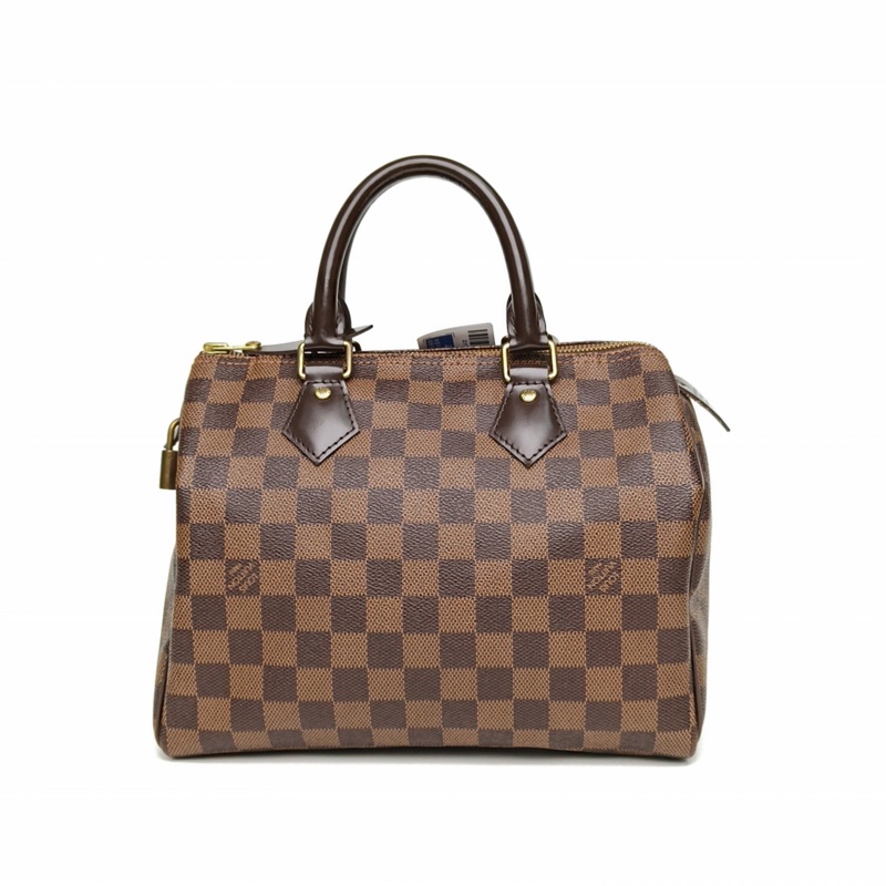 LOUIS VUITTON Speedy25無肩帶棕色棋盤格PVC2017-2