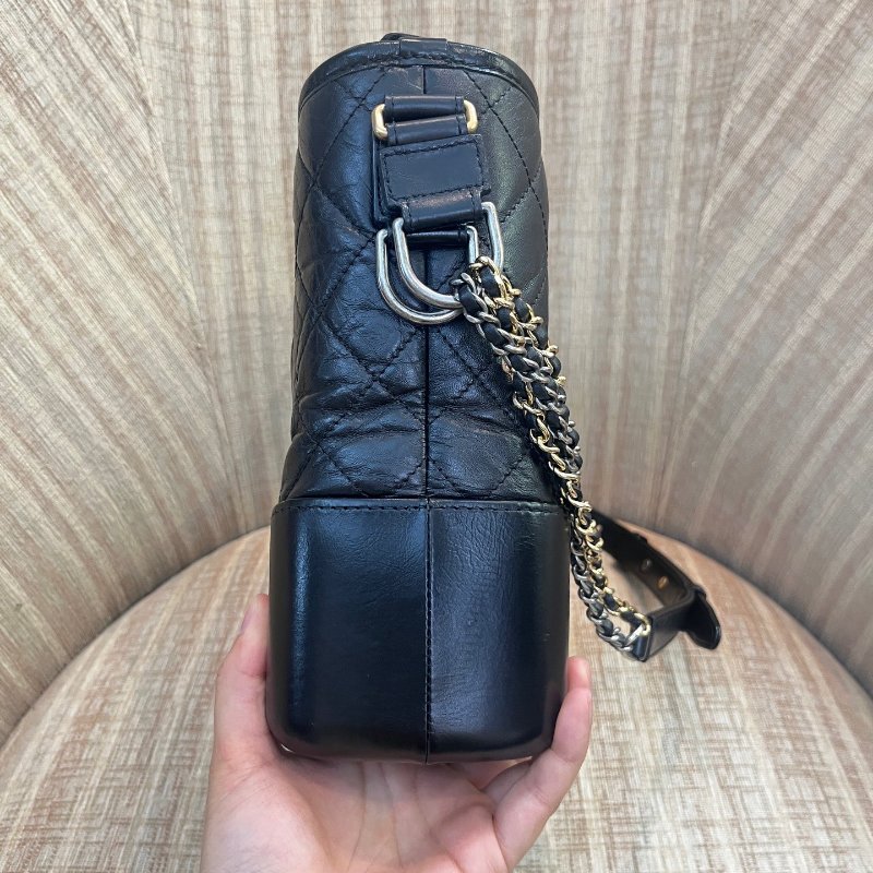 香奈兒/Chanel 黑金流浪中號鏈條肩背包-2