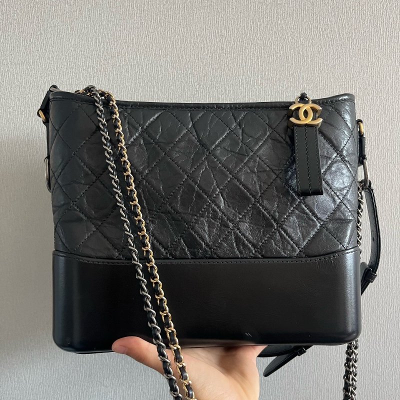 香奈兒/Chanel 黑金流浪中號鏈條肩背包-5