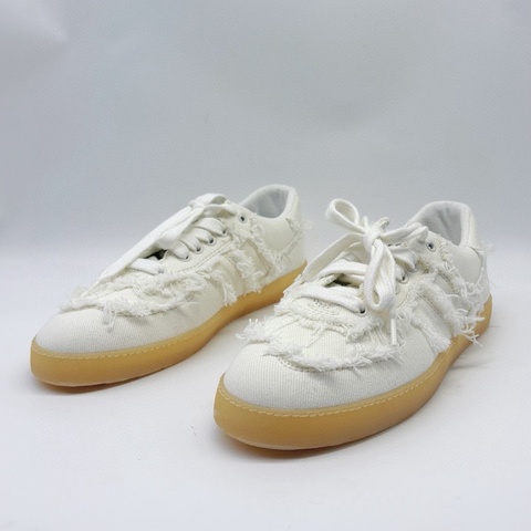 閒置未使用 MIUMIU 24新款流蘇德訓帆布運動休閒鞋 37.5碼  🈚配件