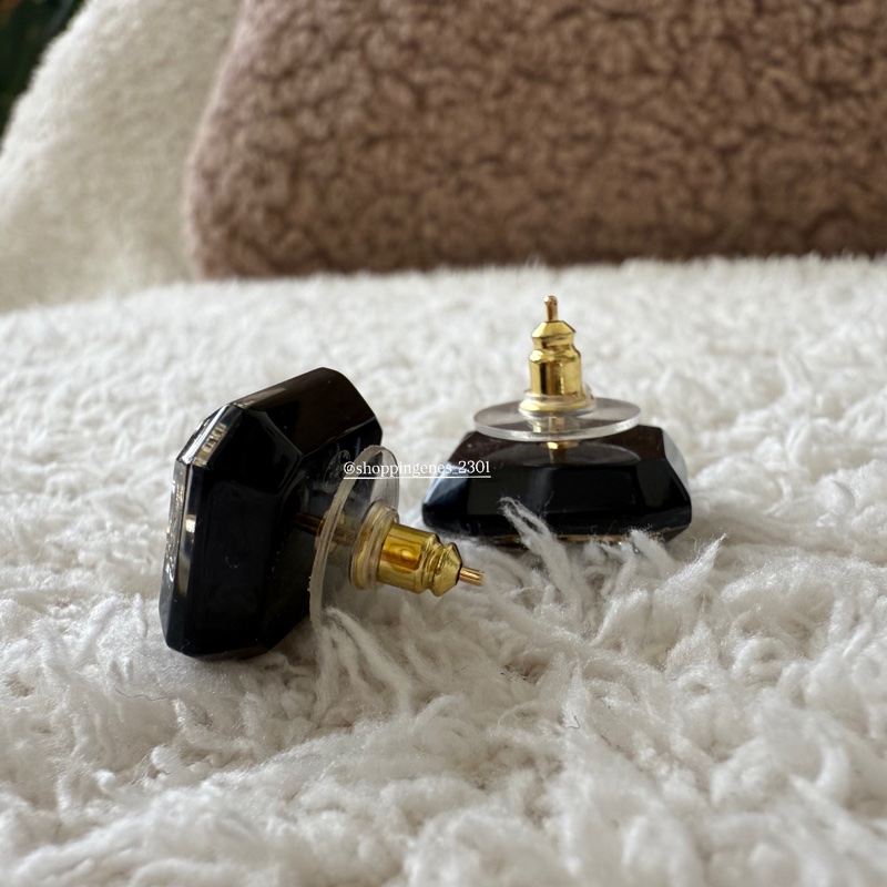 Chanel 香奈兒 23A 手作坊 方塊菱格紋水鑽耳環⚠️二手-7