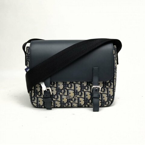 DIOR 老花帆布銀扣2021Diorcamp滿印郵差劍橋包肩背包