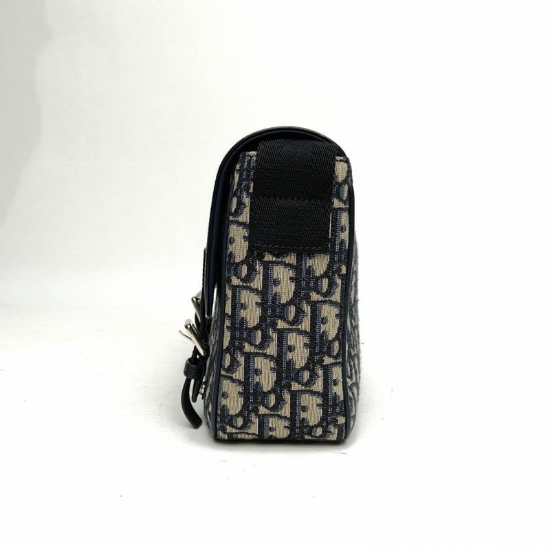 DIOR 老花帆布銀扣2021Diorcamp滿印郵差劍橋包肩背包-1