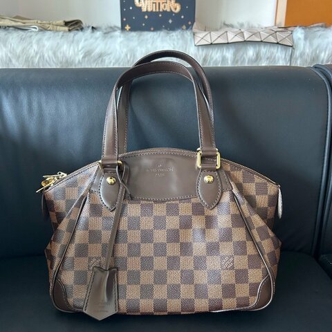 路易威登/Louis Vuitton 棕棋盤格手提包