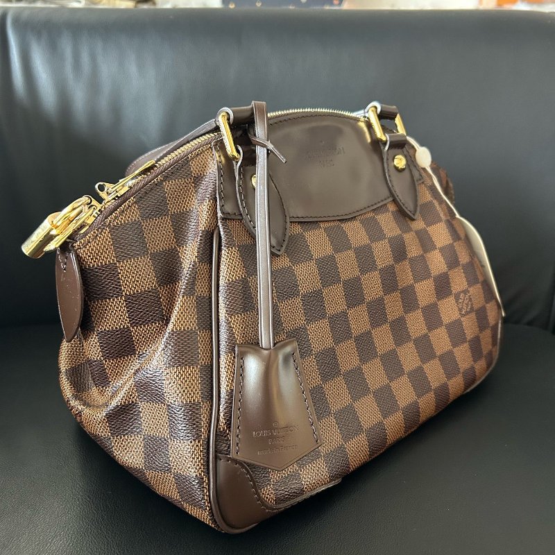 路易威登/Louis Vuitton 棕棋盤格手提包-2