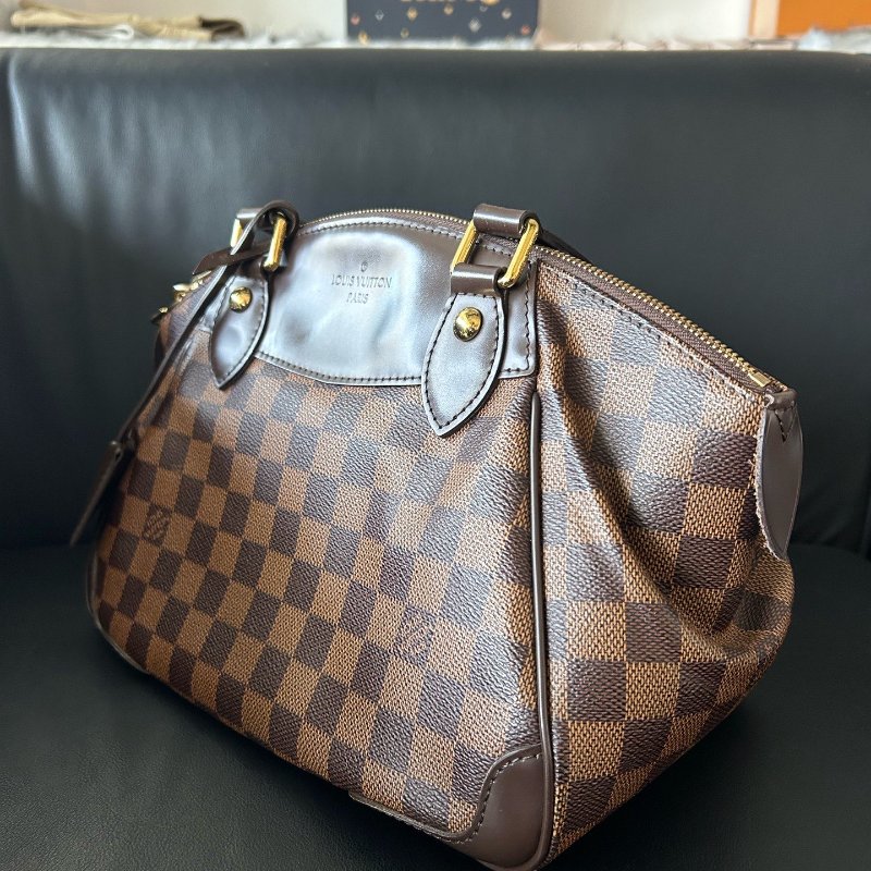 路易威登/Louis Vuitton 棕棋盤格手提包-3