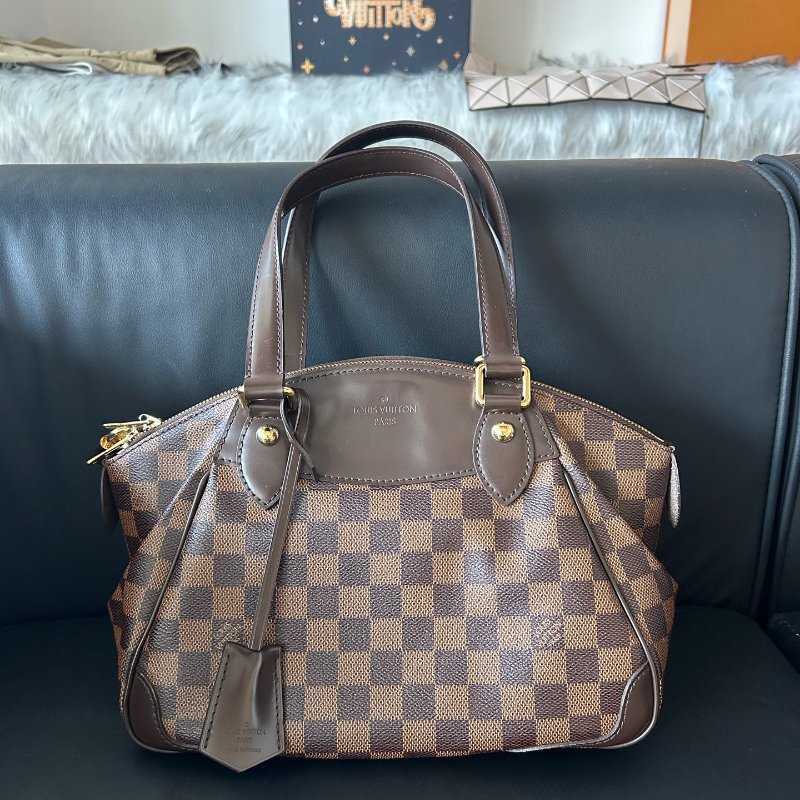 路易威登/Louis Vuitton 棕棋盤格手提包-5