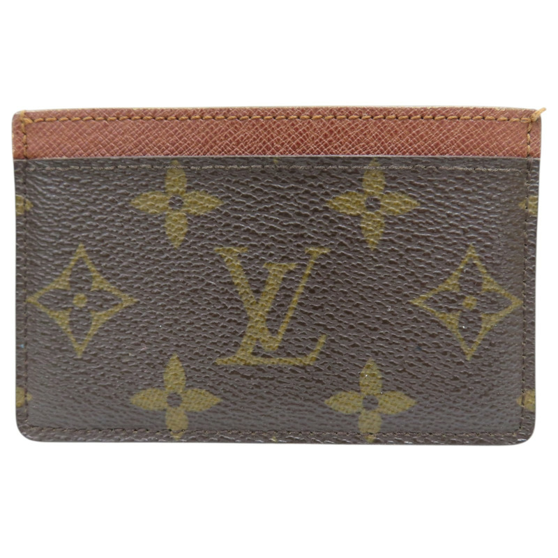 棕色 原花 PVC塗層帆布 卡片夾【LOUIS VUITTON LV 路易威登】 M61733-1