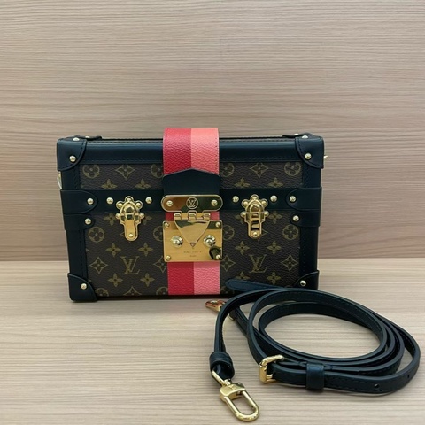 NO:C94 Louis Vuitton Petite 黑色老花硬盒子包 芯片款 尺寸底長20*高13*寬5.5 無附件