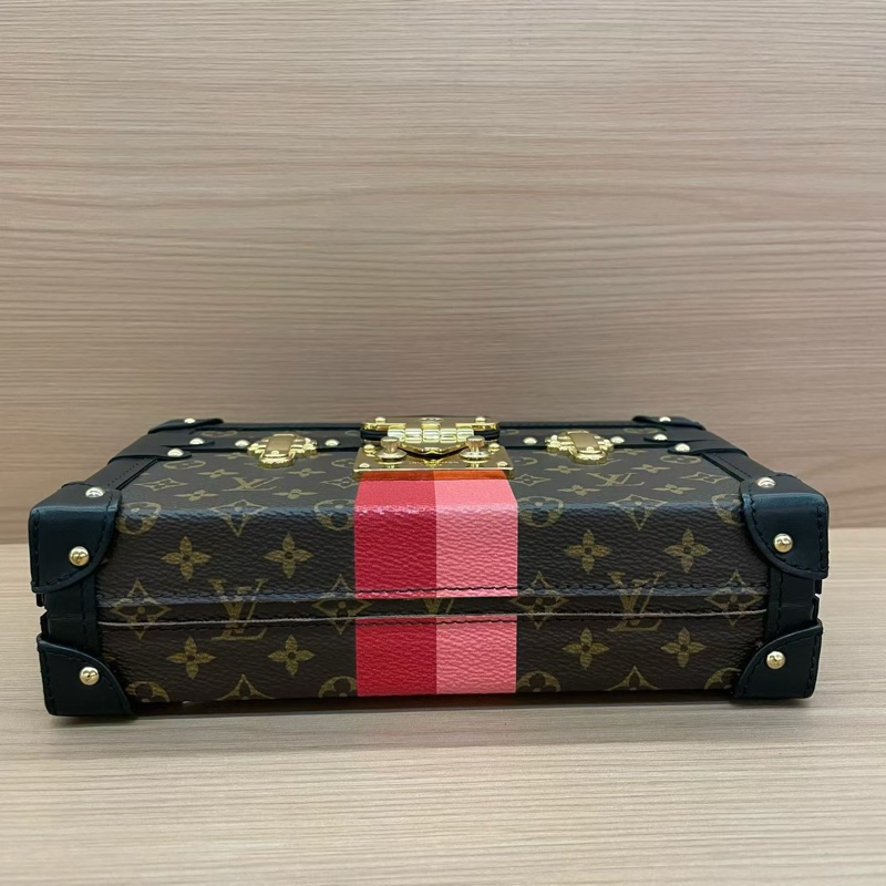 NO:C94 Louis Vuitton Petite 黑色老花硬盒子包 芯片款 尺寸底長20*高13*寬5.5 無附件-5