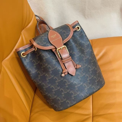 Celine老花凱旋門mini 雙肩背包