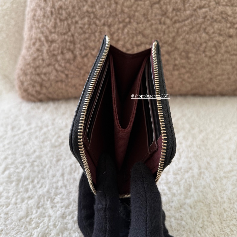 香奈兒 Chanel 經典黑金 荔枝牛皮 方形短夾-3