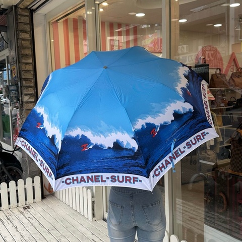 【赫蒂國際精品】Chanel 香奈兒Surf Line衝浪系列折疊傘 vintage