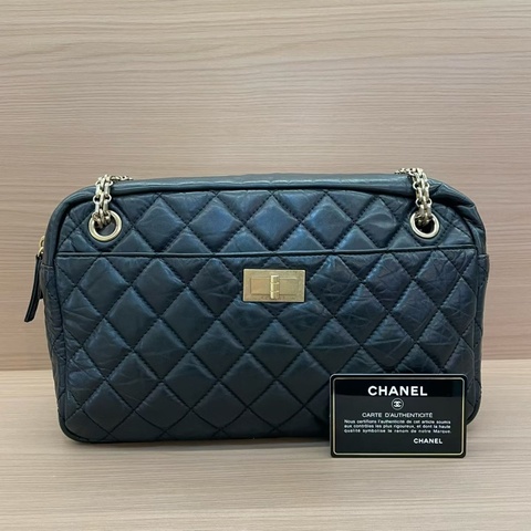 NO:D34 Chanel 香奈兒 黑色2.55相机包鏈條包 大號 2009年 12開 尺寸底長28*高17*寬9 有卡 無塵袋無盒子