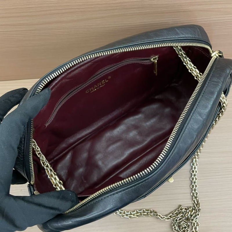 NO:D34 Chanel 香奈兒 黑色2.55相机包鏈條包 大號 2009年 12開 尺寸底長28*高17*寬9 有卡 無塵袋無盒子-6