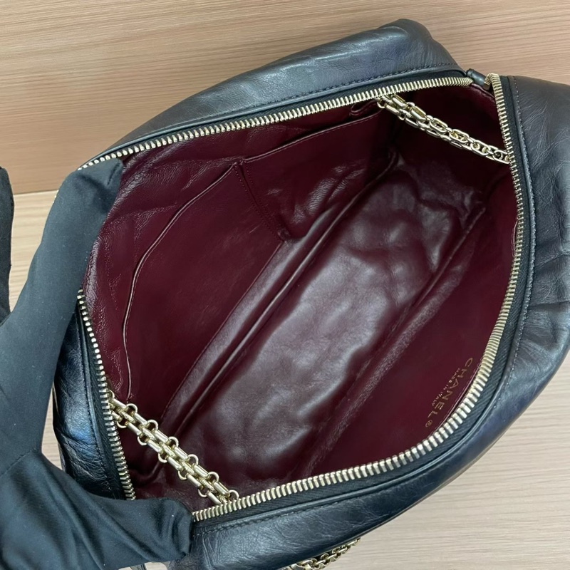 NO:D34 Chanel 香奈兒 黑色2.55相机包鏈條包 大號 2009年 12開 尺寸底長28*高17*寬9 有卡 無塵袋無盒子-7