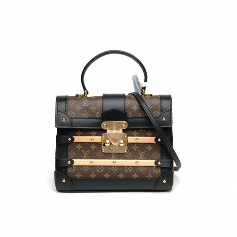 LOUIS VUITTON Trianon硬箱老花PVC金扣晶片肩背包