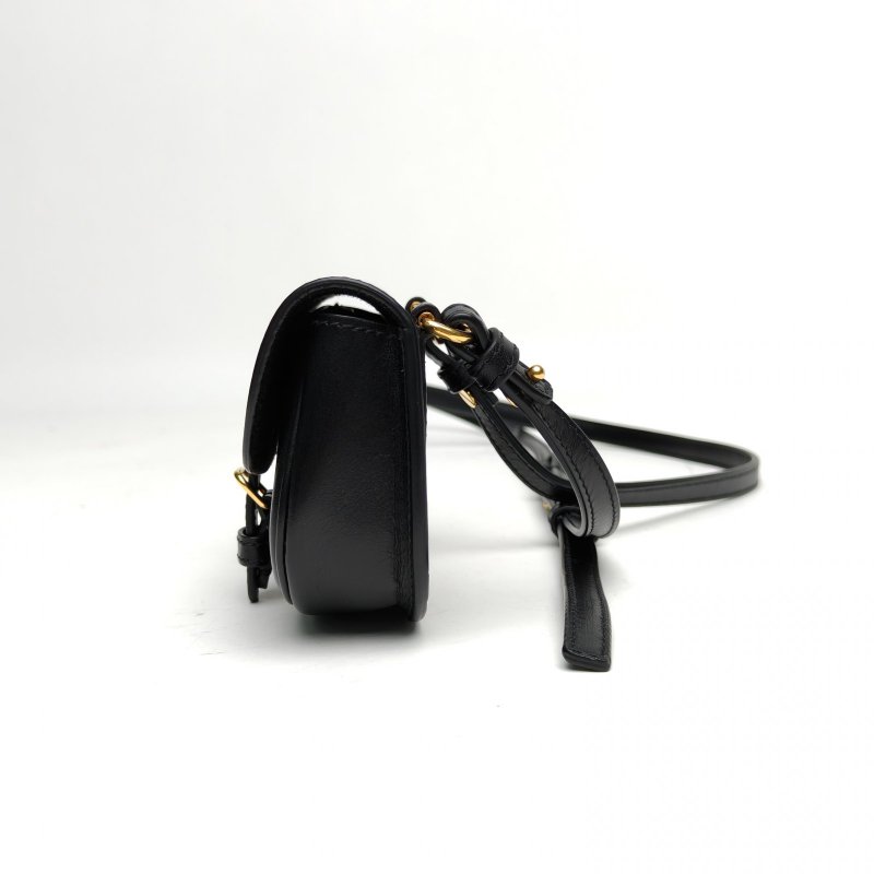 DIOR 黑色牛皮金扣DiorBobbymini肩背包-1