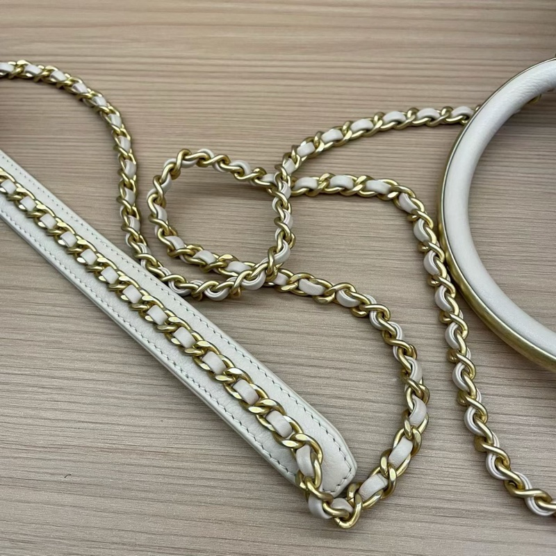 NO:D19 Chanel香奈兒 郵差包米色 牛皮中號 2019年 28開 手提單肩斜挎鏈條包 尺寸底長22*高15*寬8* 有卡 無塵袋無盒子-8