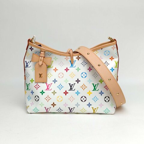 LOUIS VUITTON CARRYALL村上隆聯名小號白三彩PVC金扣晶片肩背包