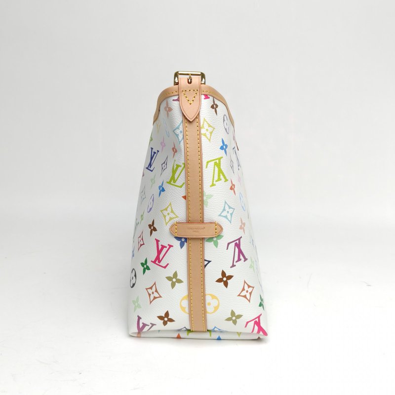 LOUIS VUITTON CARRYALL村上隆聯名小號白三彩PVC金扣晶片肩背包-1