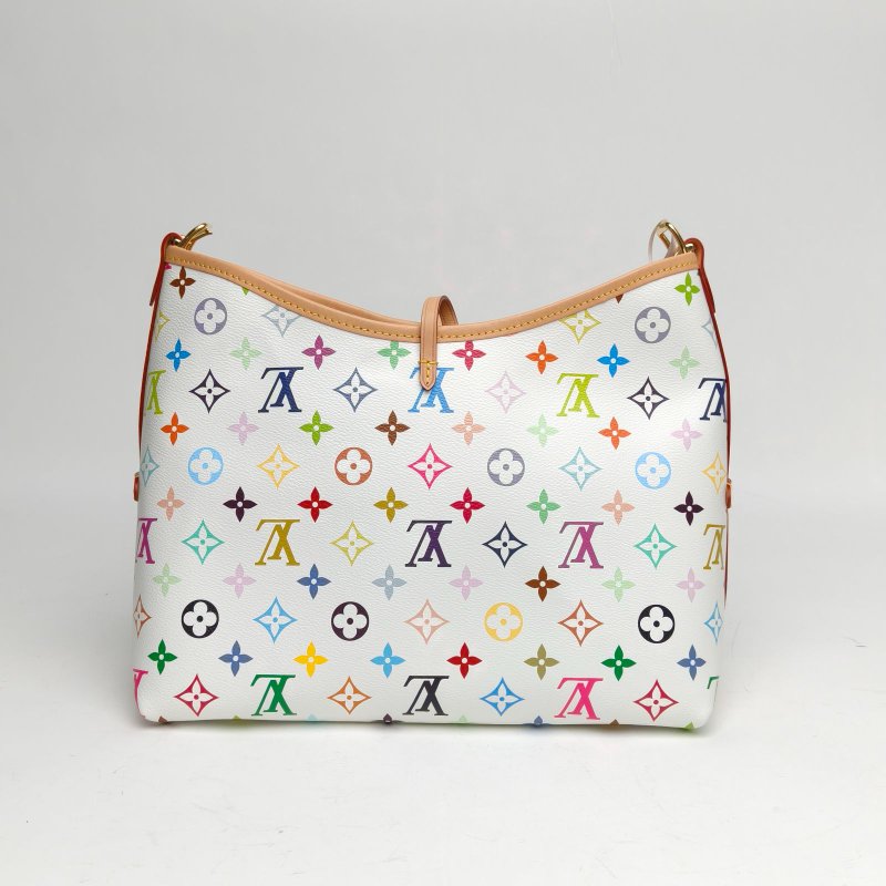 LOUIS VUITTON CARRYALL村上隆聯名小號白三彩PVC金扣晶片肩背包-2