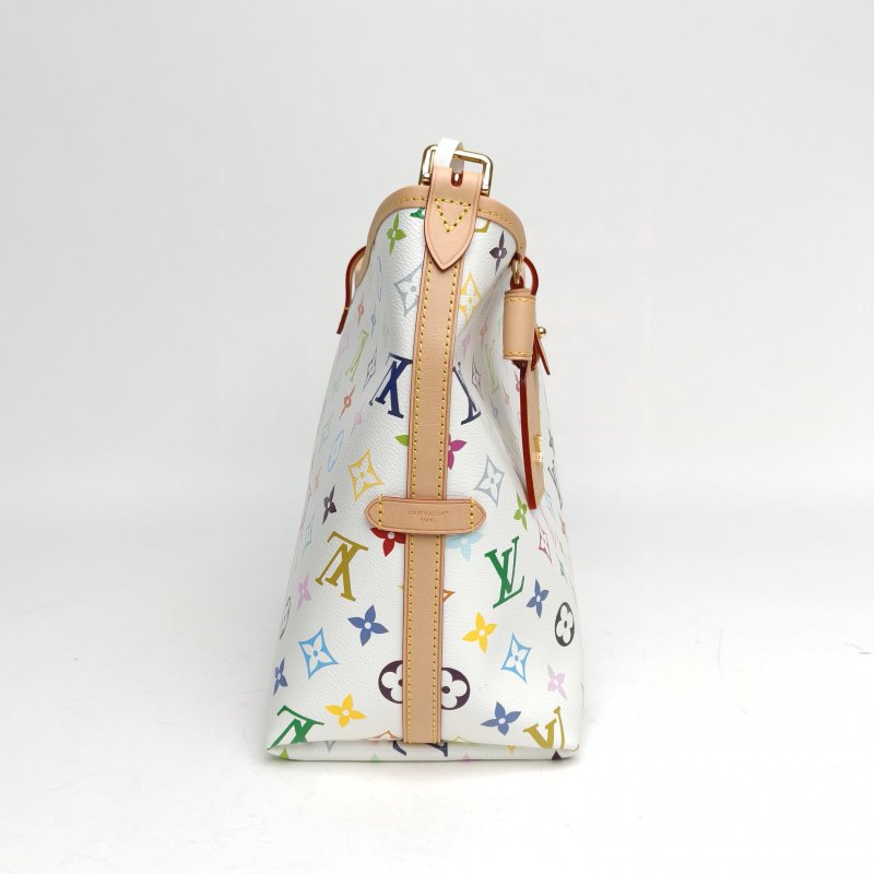 LOUIS VUITTON CARRYALL村上隆聯名小號白三彩PVC金扣晶片肩背包-3