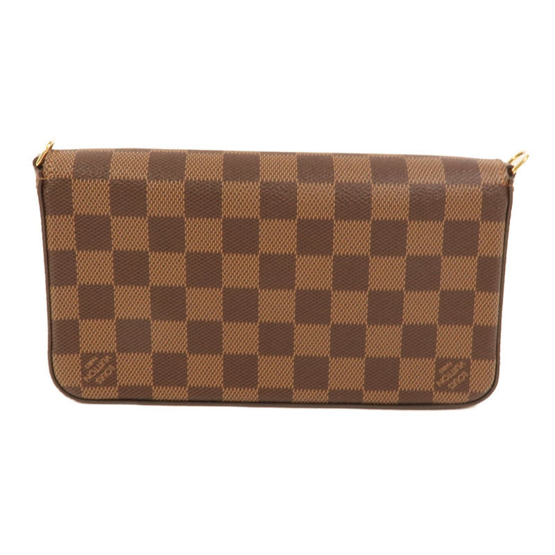 LOUIS VUITTON Damier Felice Pochette金扣鏈帶肩背袋-1
