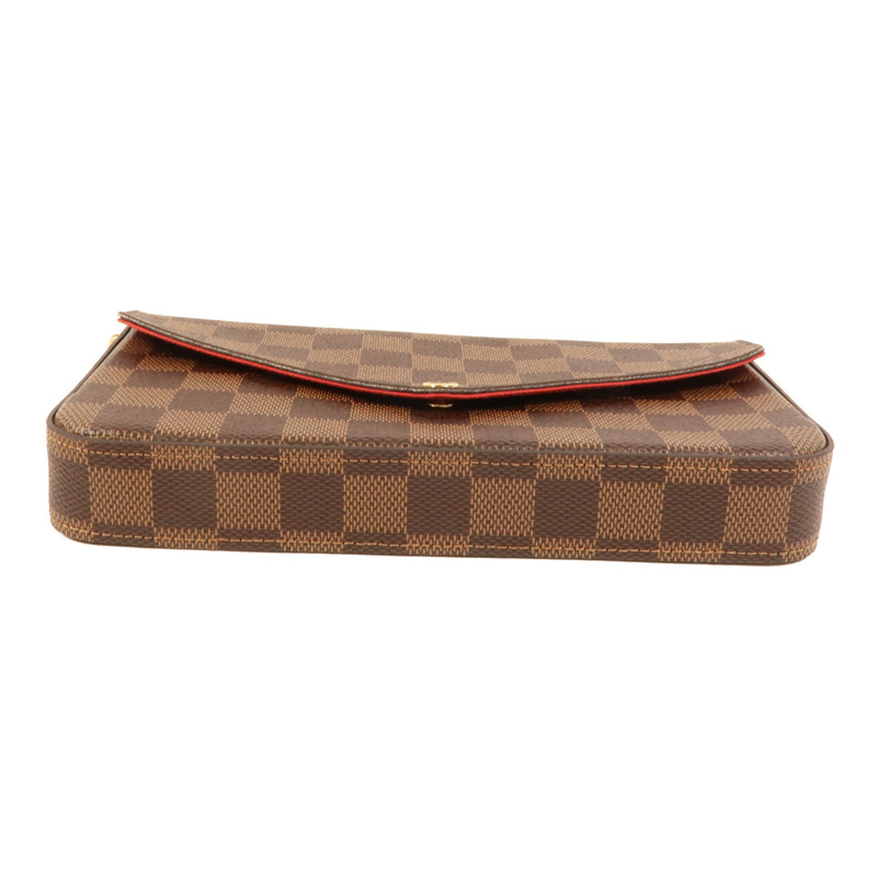 LOUIS VUITTON Damier Felice Pochette金扣鏈帶肩背袋-3