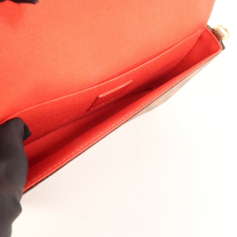 LOUIS VUITTON Damier Felice Pochette金扣鏈帶肩背袋-5