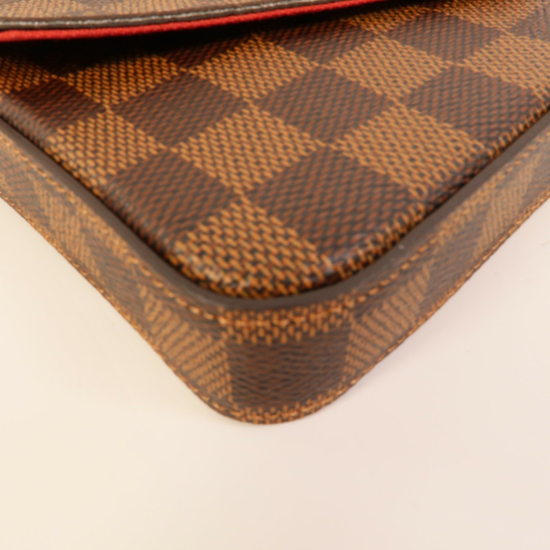 LOUIS VUITTON Damier Felice Pochette金扣鏈帶肩背袋-9