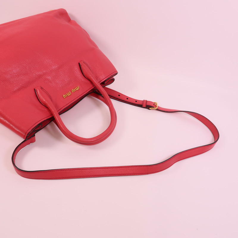 Miu Miu 牛皮皮革2 Way Shoulder手挽肩背兩用袋-5