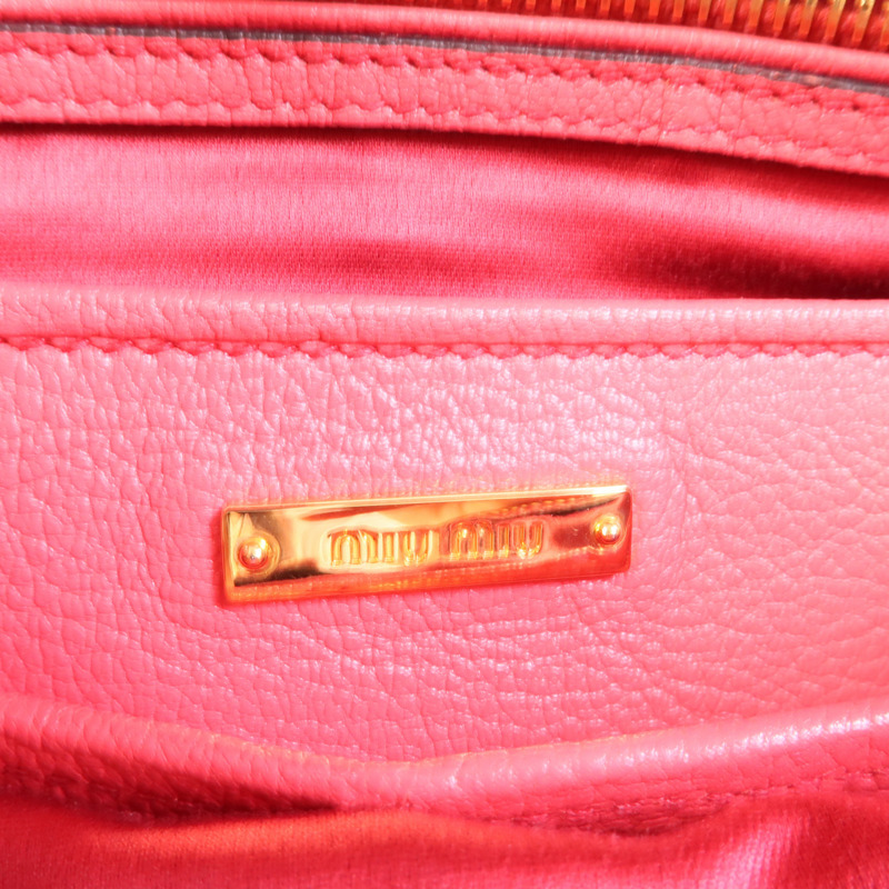 Miu Miu 牛皮皮革2 Way Shoulder手挽肩背兩用袋-7