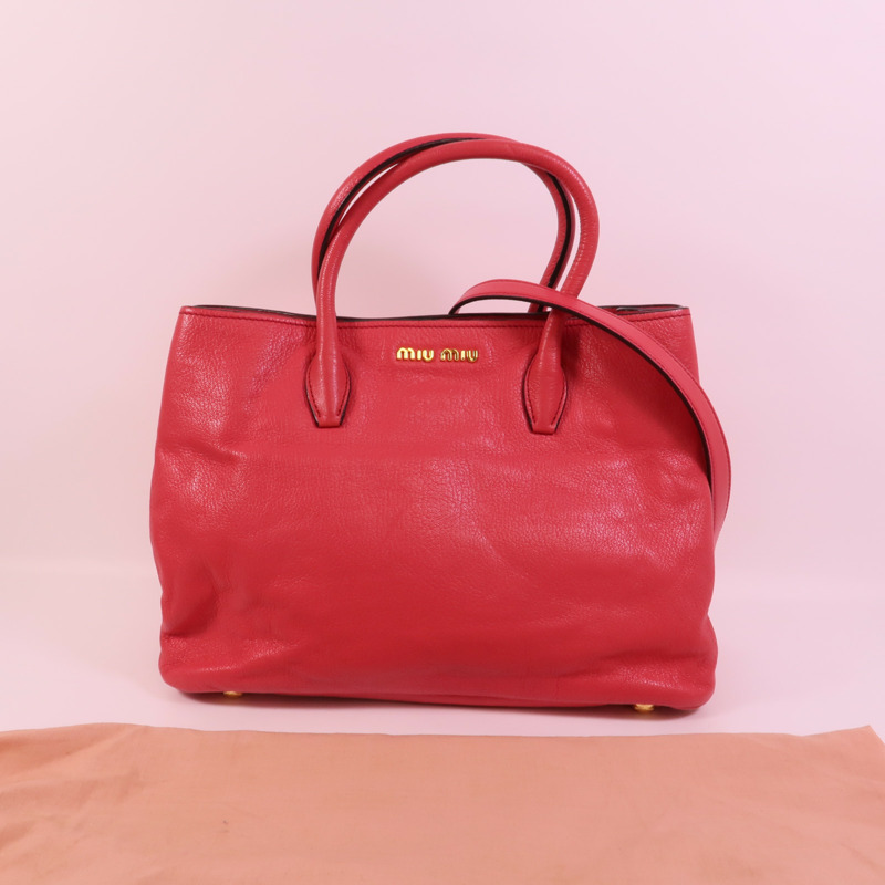 Miu Miu 牛皮皮革2 Way Shoulder手挽肩背兩用袋-10