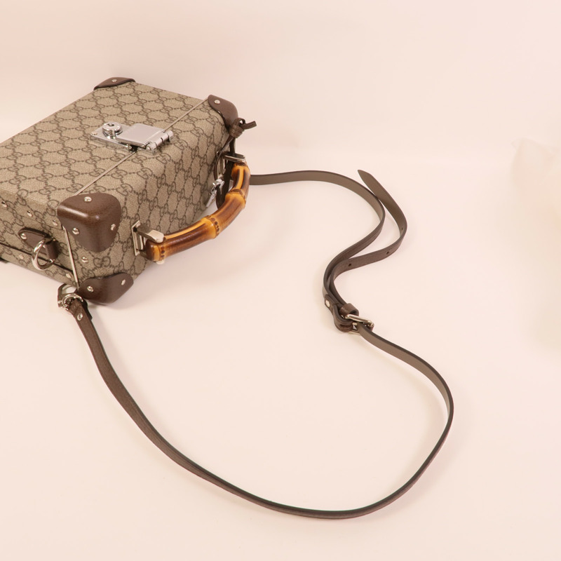 GUCCI 塗層帆布Globe Trotter GG Beauty Case手挽肩背兩用袋-4