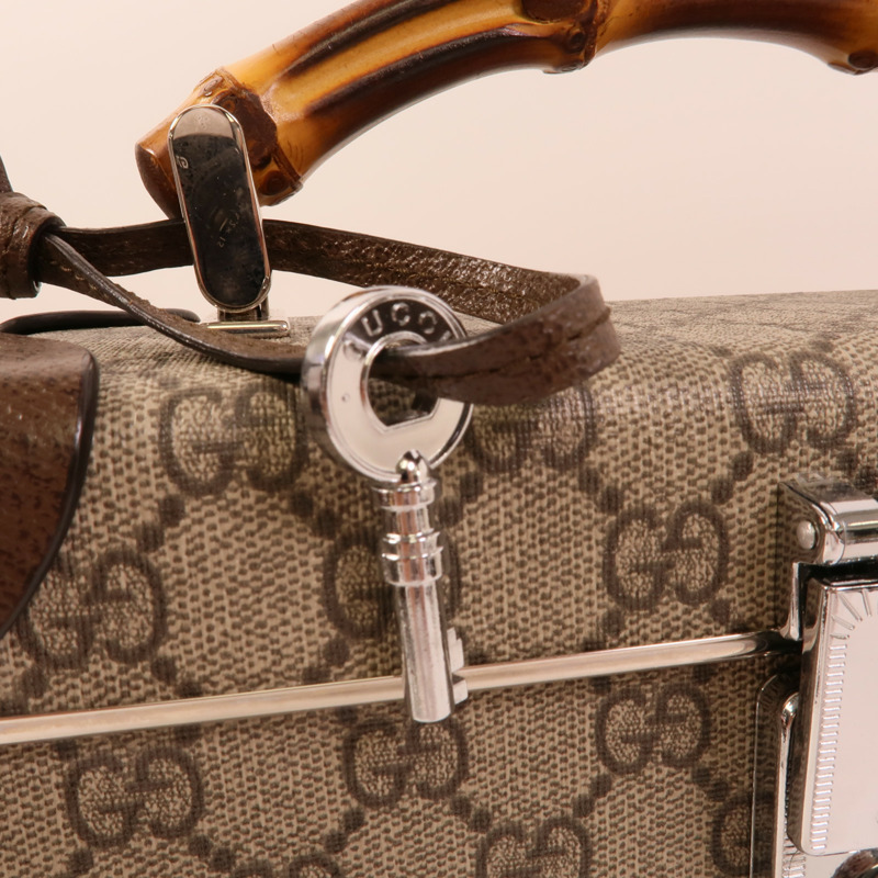 GUCCI 塗層帆布Globe Trotter GG Beauty Case手挽肩背兩用袋-6