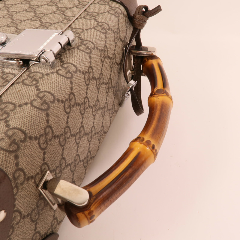 GUCCI 塗層帆布Globe Trotter GG Beauty Case手挽肩背兩用袋-9