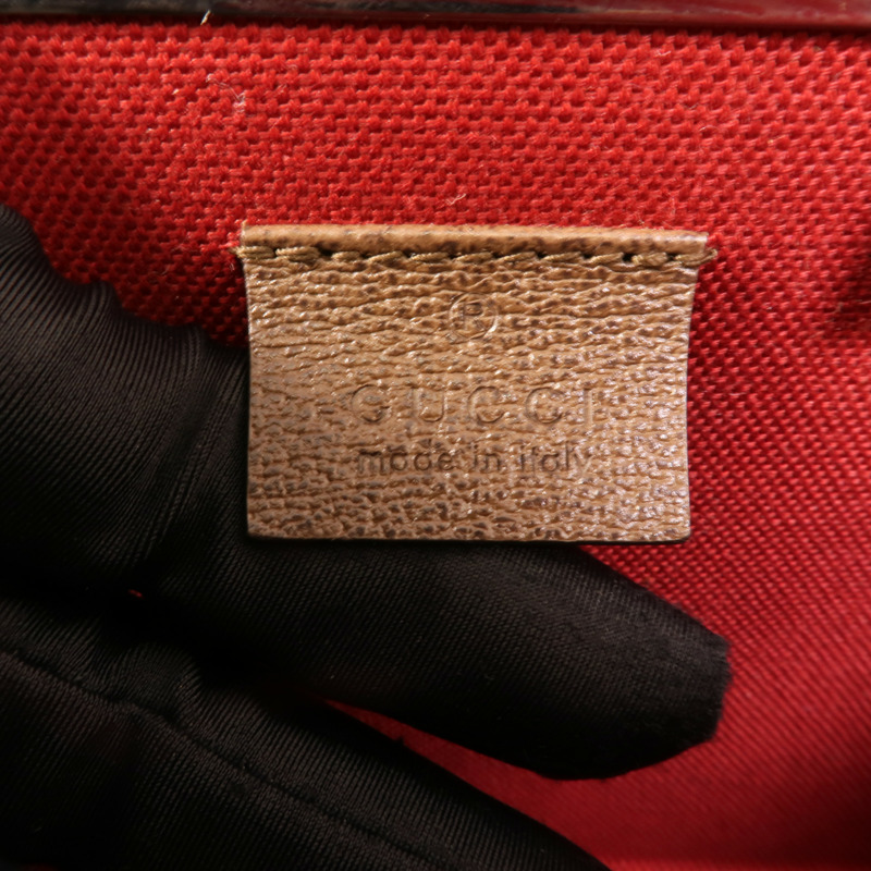 GUCCI 塗層帆布Globe Trotter GG Beauty Case手挽肩背兩用袋-10