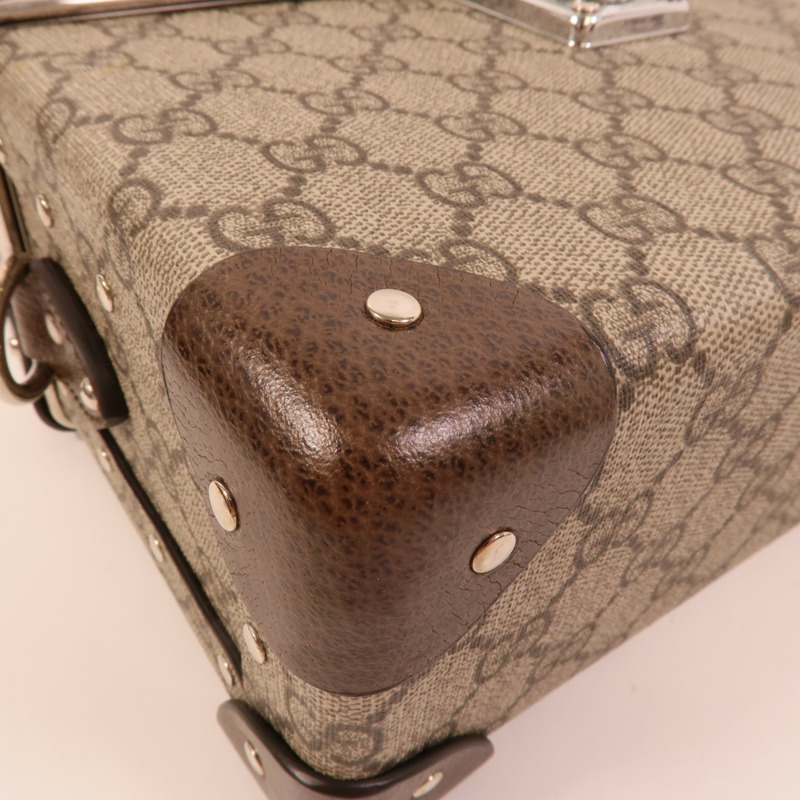 GUCCI 塗層帆布Globe Trotter GG Beauty Case手挽肩背兩用袋-12