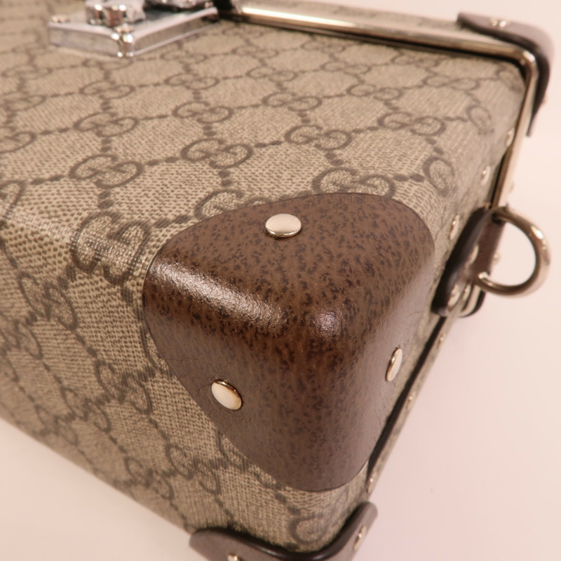 GUCCI 塗層帆布Globe Trotter GG Beauty Case手挽肩背兩用袋-13