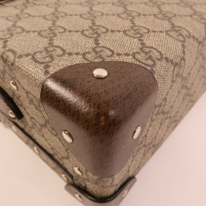 GUCCI 塗層帆布Globe Trotter GG Beauty Case手挽肩背兩用袋-14